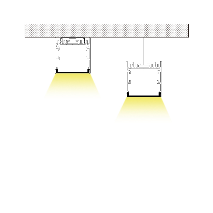 3030 Linear Square Pendant Lighting LED Extrusion Channel - Inner 27mm 3030 Linear Square Pendant Lighting LED Extrusion Channel - Inner 27mm